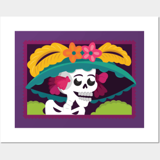 Mexican Day Of The Dead Catrina Skull / Traditional Cultural Icon in México by Akbaly Posters and Art